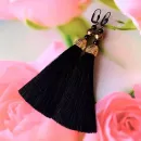 Серьги-кисти «Черный лебедь в золоте».