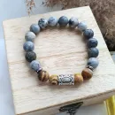 Мужской браслет с яшмой и руной Тейваз