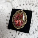 Кольцо винтажное с кораллом и цветком розы ручной работы