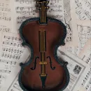 Декоративный поднос скрипка из гипса