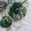 Комплект с цоизитом с рубином и нефритом