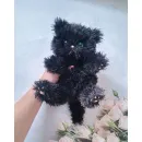 Котёнок вязаный, пушистый, черный Пушок