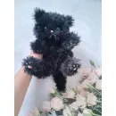 Котёнок вязаный, пушистый, черный Пушок