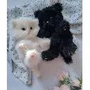 Котёнок вязаный, пушистый, белый Пушок