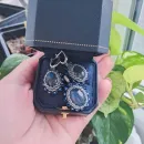 Комплект серьги и кулон из натурального камня "Лабрадор"