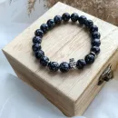 Мужской браслет со снежным обсидианом