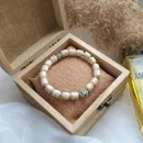 Мужской браслет с молочным турквенитом.