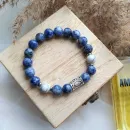 Мужской браслет с кахолонгом, содалитом и руной Беркана