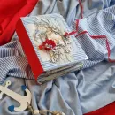 Фотоальбом ручной работы в морском стиле, упакован и с открыткой