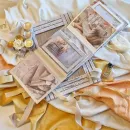 Фотоальбом ручной работы на 30 фотографий в подарочной упаковке с открыткой