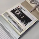 Фотоальбом ручной работы на 30 фотографий в подарочной упаковке с открыткой