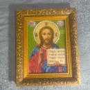 Православная икона, вышитая бисером Господь Вседержитель