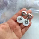 Серьги с перламутром "Солнечное затмение"