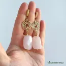 Серьги с розовым кварцем «Любовное настроение».