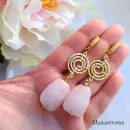 Серьги с розовым кварцем «Любовное настроение».