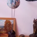 Колье "лист дёрена" с бусиной чёрного агата и хрустальной бусиной