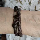 Многослойный плетеный браслет из кожи