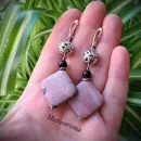 Серьги с родонитом "Сладкий флирт"