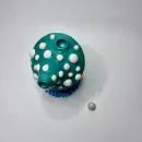 Бабблер/курительная трубка ручной работы Мухомор с золотым зубом