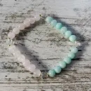 Браслет из ларимара и розового кварца