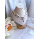 Колье жемчужное с шипами и крестиком