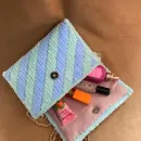 Сумка-клатч через плечо "Бирюзовая волна"