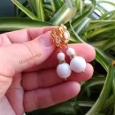 Серьги с белыми агатами "Прелесть"