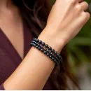 Тройной браслет из черного турмалина