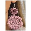 Сережки двух ярусные сиреневые