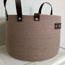 Корзина для хранения с коричневыми ручками