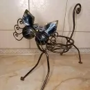 Кованая цветочница "Котик""