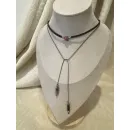 Колье - чокер с натуральным камнем Родонит