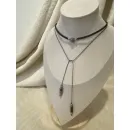 Колье - чокер с натуральным камнем Родонит