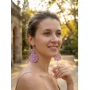 Сережки двух ярусные сиреневые