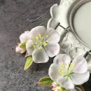 Серьги "Цветущая яблоня" из холодного фарфора