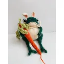 Интерьерная игрушка Философская Жаба с морковкой мягкая игрушка ручной работы