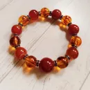 Браслет из сердолика с янтарем