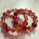 Браслет из сердолика с янтарем