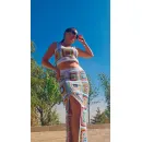 Костюм из хлопка вязаный крючком