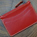 Картхолдер на молнии из натуральной кожи, ручная работа