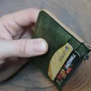 Картхолдер на молнии из натуральной кожи, ручная работа