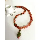 Колье из сердолика, нефрита и яшмы