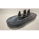 Модель подводной лодки 667БДР "Кальмар" на фоне скал "Три брата".