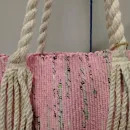 Сумка шопер из хлопка розовый. Ручное ткачество.