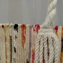 Шопер летний желтый из хлопка. Ручное ткачество.