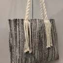 Сумка ручной работы серая из хлопка. Ручное ткачество.