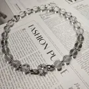 Колье из горного хрусталя с гематитом