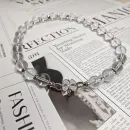 Колье из горного хрусталя с гематитом