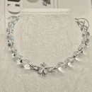 Колье из горного хрусталя с гематитом