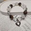 Браслет из горного хрусталя с агатами